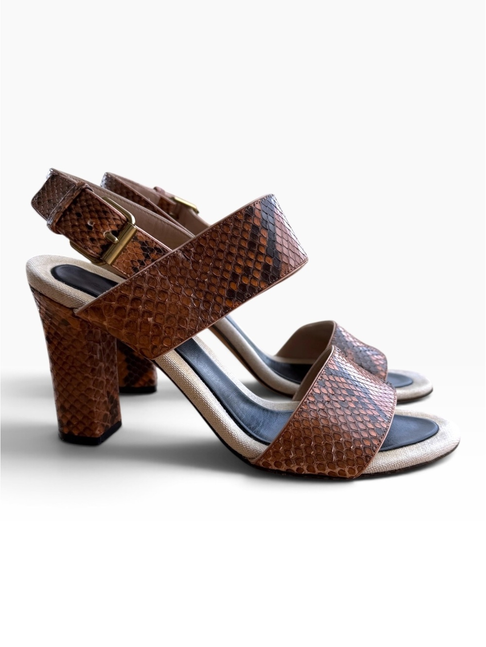 Céline by Phoebe Philo SS2012 Genuine Python Block Heel Sandals - EU 36